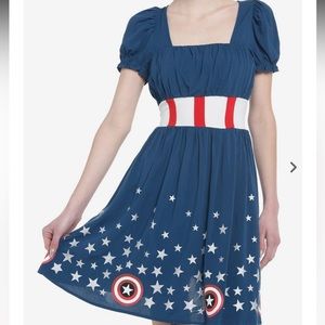 NWT Her Universe Marvel Captain America Shield Retro Dress